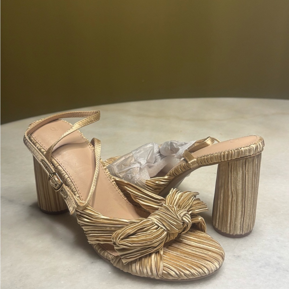 Elegant Gold Strappy Women's Heels